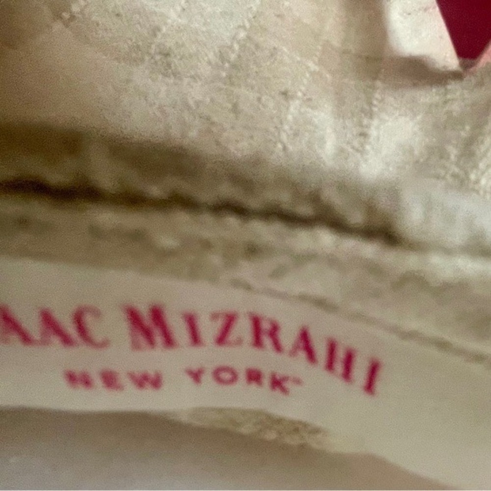 Isaac Mizrahi New linen top check neutral Relaxed‎ Summer blouse Large Tan White - Picture 6 of 9